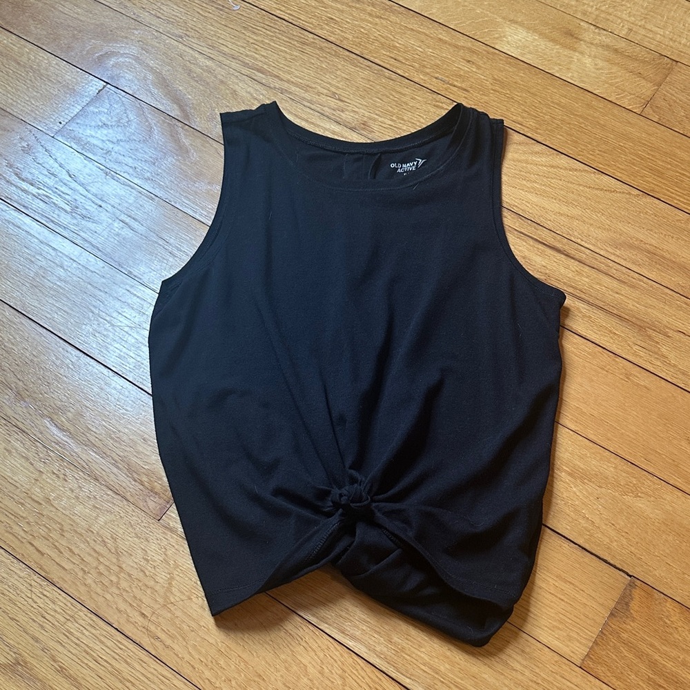 Old Navy Black Knot-Front Tank Top for Girls